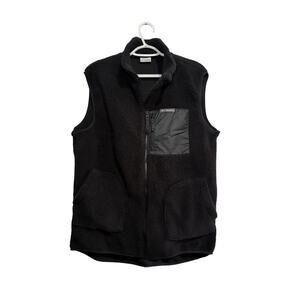 Columbia holly hideaway sherpa black vest womens large gorpcore outdoor hiking